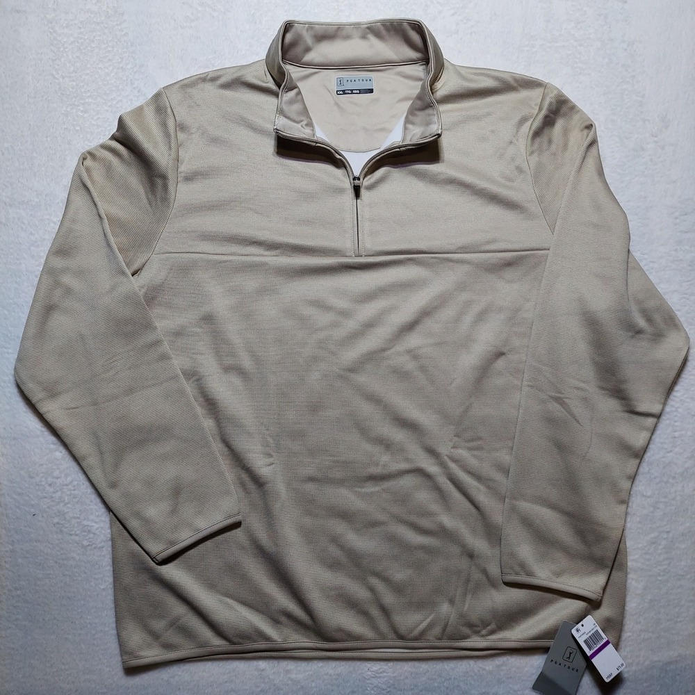 PGA Tour 1/4 Zip Pullover Men's XXL Gray Performance Golf Long Sleeve PVKFF0E9DS